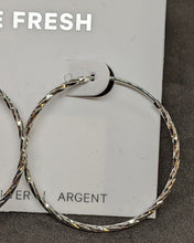 Load image into Gallery viewer, Sterling Silver Twisted Sleeper Style Hoop Earrings - Carded - 1.25&quot;
