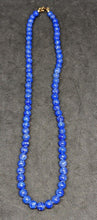 Load image into Gallery viewer, 17&quot; Lapis Lazuli Bead Necklace / Strand With 10 Kt Spring Ring Clasp
