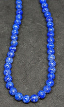 Load image into Gallery viewer, 17&quot; Lapis Lazuli Bead Necklace / Strand With 10 Kt Spring Ring Clasp
