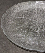 Load image into Gallery viewer, Vintage Glass Leaf Print / Vein Detail Serving Platter - 13&quot;
