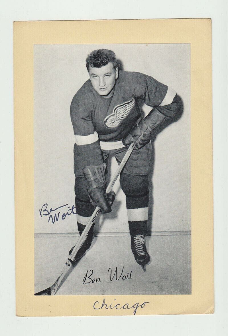Ben Woit Signed 1944-1963 Group II Detroit Red Wings Beehive Photo