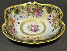 Load image into Gallery viewer, Nippon Japan Gold Moriagi Footed Rose Bowl Green Mark
