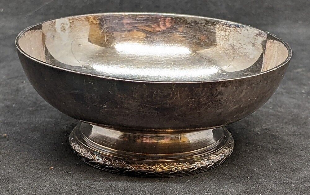 Rare Egidio BROGGI Italy Silver Plate Mid-Century Modern MCM Short Pedestal Bowl