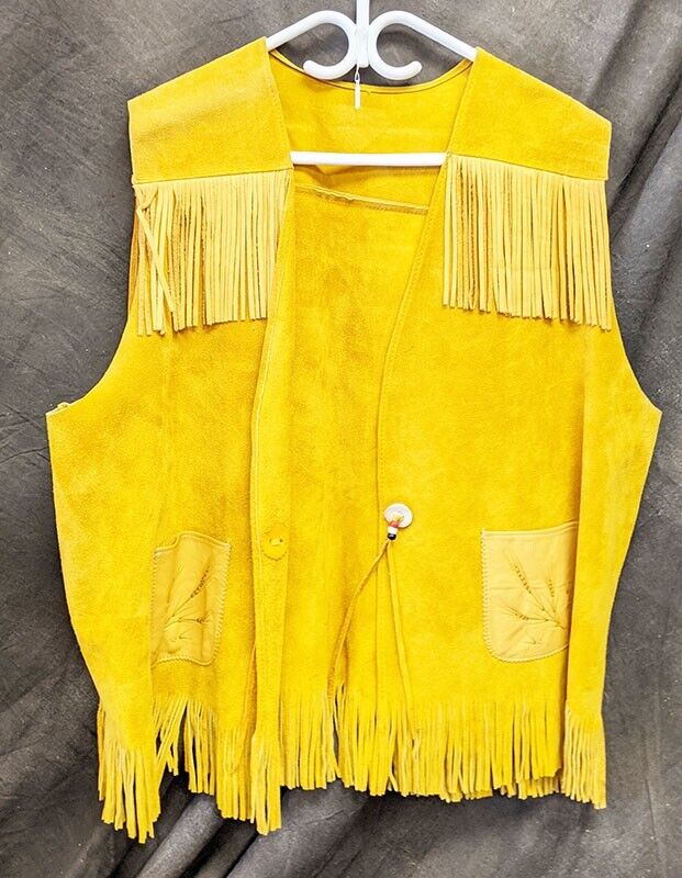 Vintage Aboriginal American Leather Moccasin Vest