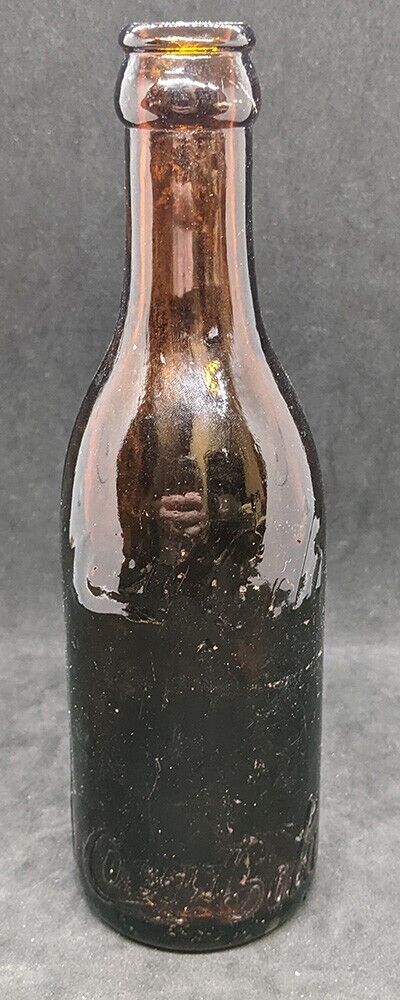 Vintage Amber Glass Coca-Cola Soda Bottle - Arrow ROOT - Knoxville TN