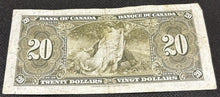 Load image into Gallery viewer, 1937 Bank Of Canada 20 dollar note, EX, JE 6930786

