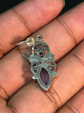 Load image into Gallery viewer, Amethyst Dangly Sterling Silver Earrings made in Nepal
