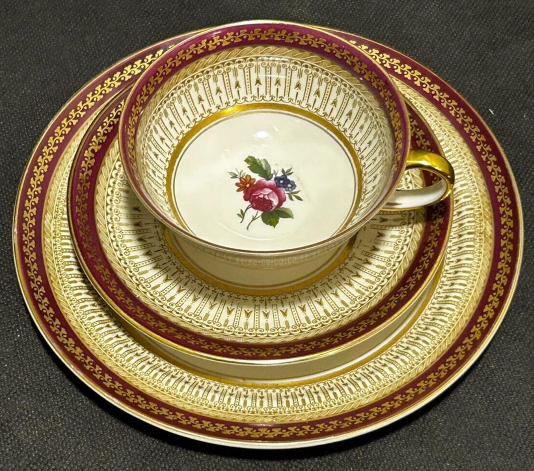 Germany US Zone Golden Rose Trio Cup and Saucer, EX+