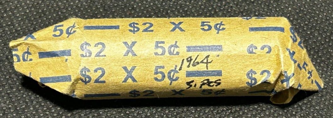 1964 Canada 5cent (Nickels) Coin Roll (31 pieces)