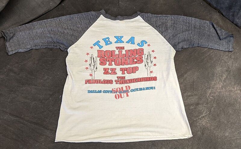 1981 Dallas Cotton Bowl Concert T-Shirt - ROLLING STONES, ZZ TOP