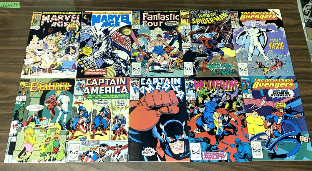 Lot of 10 - Marvel Age, FF, Spider-Man, West Coast Avengers, Comic Books, VG+