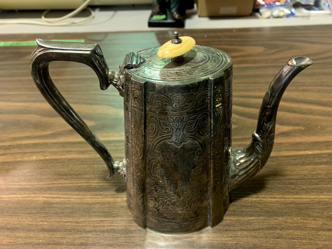 J.H. Potter Sheffield Silver Plate Coffee Pot, VG+