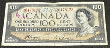 Load image into Gallery viewer, 1954 Bank of Canada $100 Note, DEVILS FACE AJ 0478173
