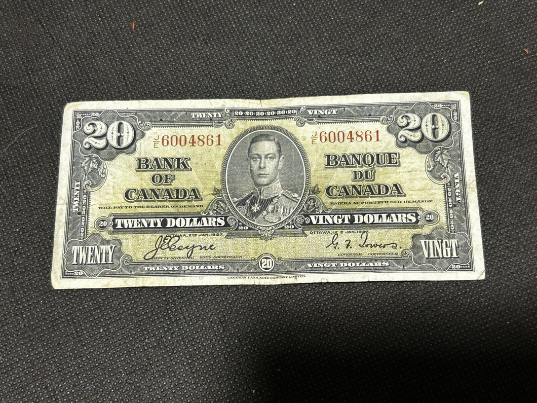 1937 Bank Of Canada of $20 bank note, EX, JE 6004861