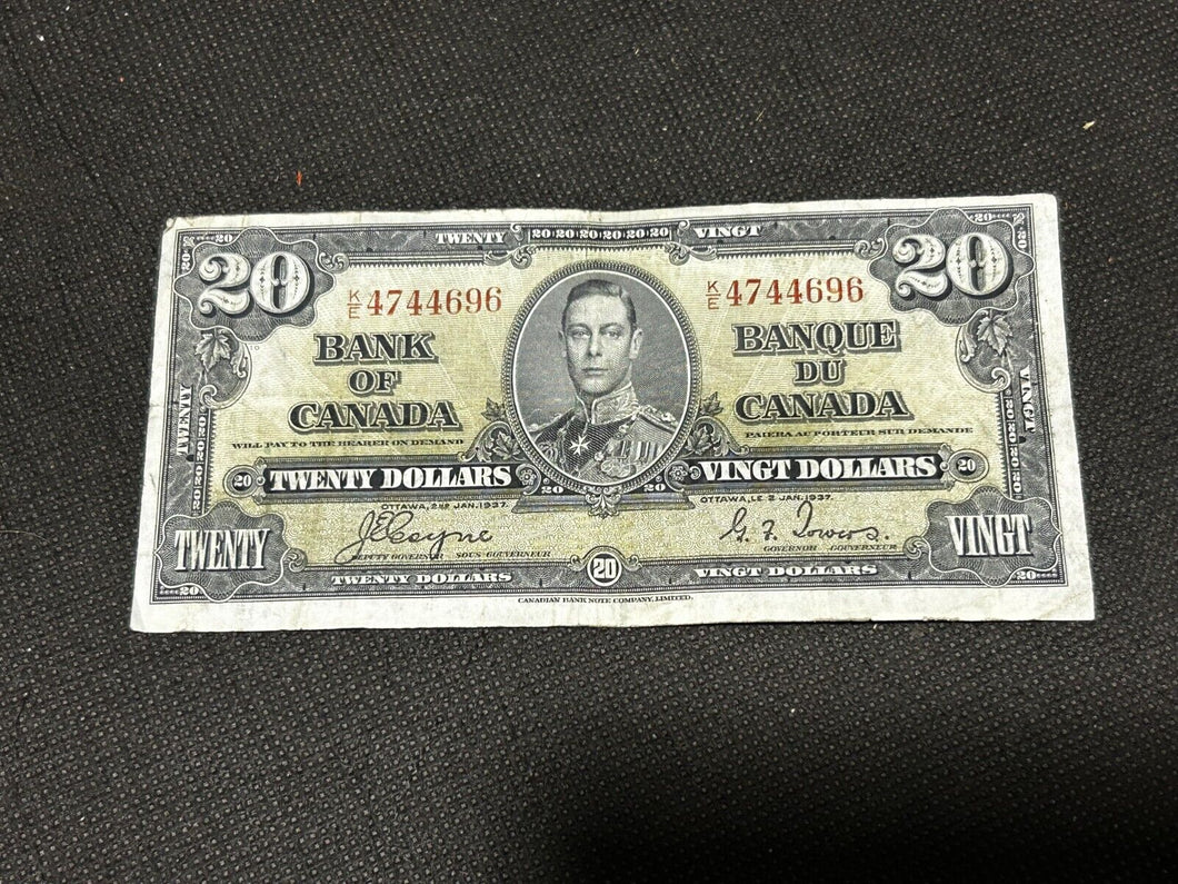1937 Bank Of Canada of $20 bank note, EX, KE 4744696