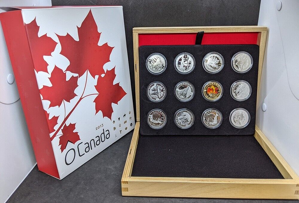 Complete 12 Fine Silver $10 Coin O Canada Coin Set by RCM