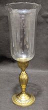 Load image into Gallery viewer, Decorative Gold Tone Based, Glass Cover Candle Stick Holder
