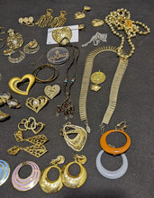 Load image into Gallery viewer, Assorted Lot Of Costume Earrings &amp; Necklaces - Mostly Gold Tone
