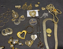 Load image into Gallery viewer, Assorted Lot Of Costume Earrings &amp; Necklaces - Mostly Gold Tone
