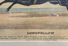 Load image into Gallery viewer, Framed Coloured Lithograph - &quot;Longfellow&quot; - 1870&#39;s Race Horse - King of the Turf
