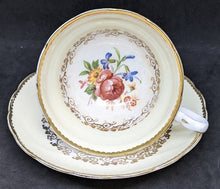 Load image into Gallery viewer, Grosvenor Fine Bone China Tea Cup &amp; Saucer - Soft Yellow With Floral Bouquet
