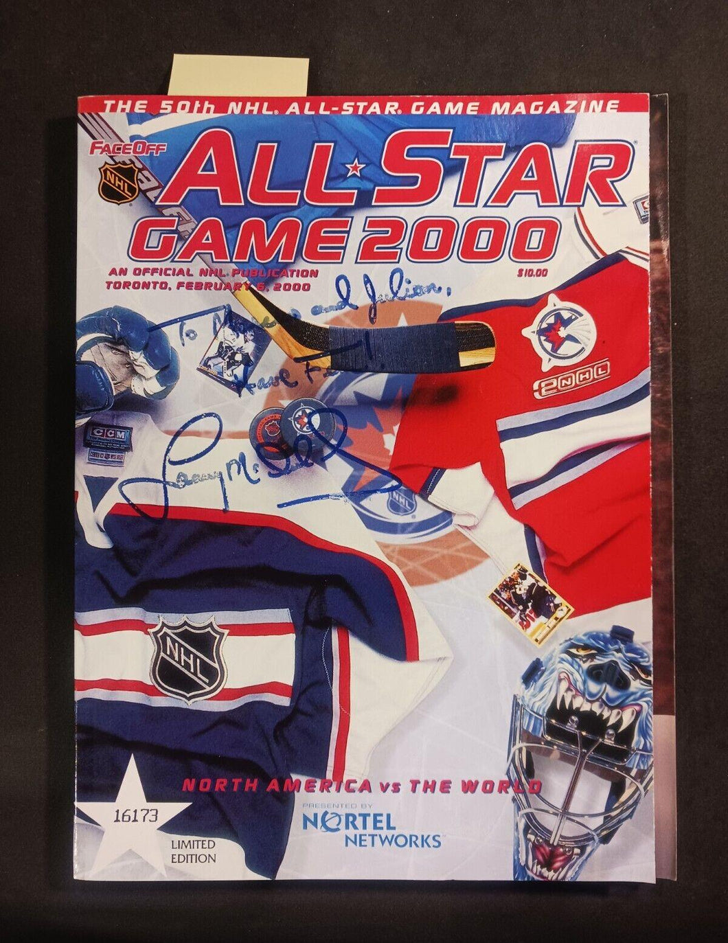 2000 NHL Hockey All Star Game Program Signed by Lanny McDonald on Cover/Page 10