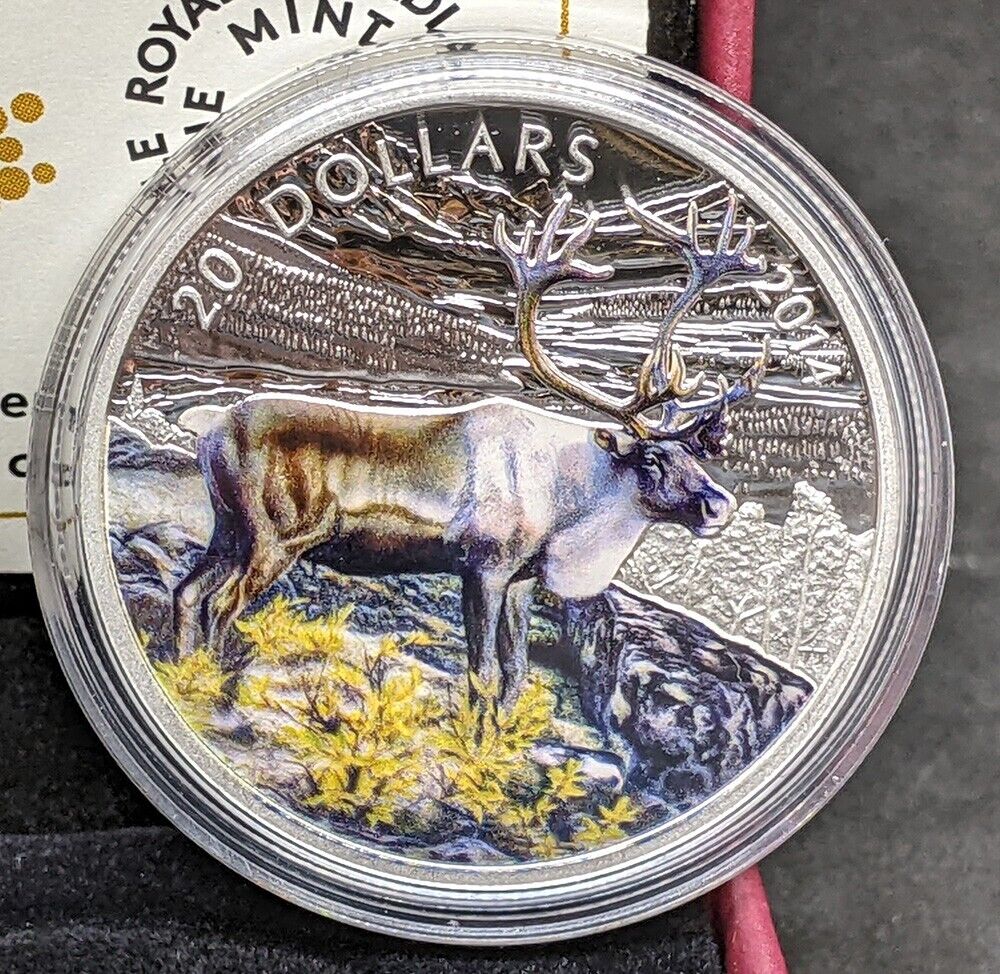 2014 Canada $20 Fine Silver Coin - The Caribou - by RCM
