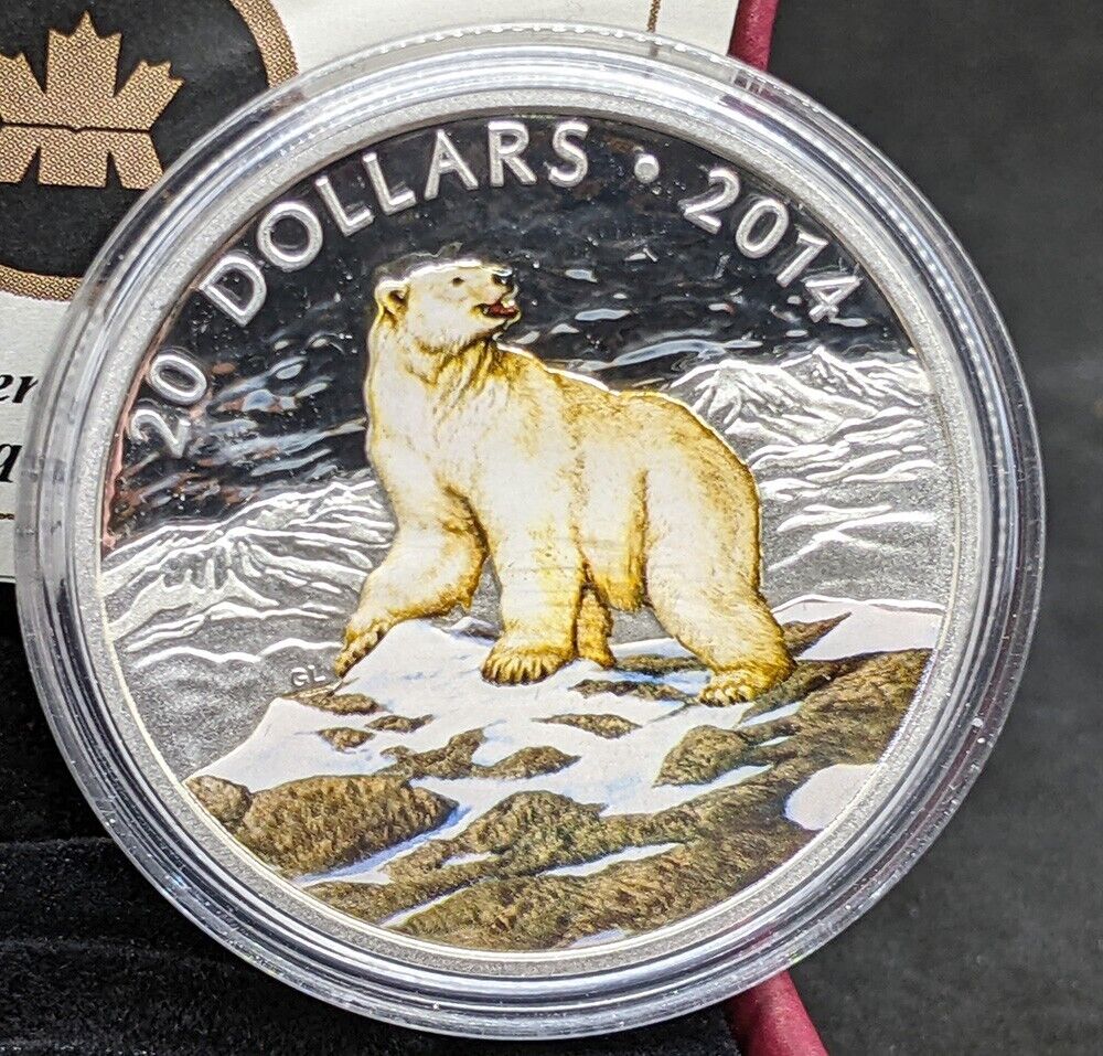 2014 Canada $20 Fine Silver Coin - Iconic Polar Bear- by RCM