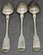 Load image into Gallery viewer, 3 Teaspoons Made by an Early Canadian Silversmith - 1840-1886 Nova Scotia
