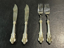 Load image into Gallery viewer, Wallace Sterling Grande Baroque Silver-plate Fish Fork and Knife (2 Pairs)
