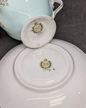Load image into Gallery viewer, Vintage Queen Anne Bone China Tea Cup &amp; Saucer - Teal Blue &amp; Gold Detail
