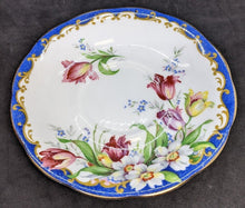 Load image into Gallery viewer, Vintage Bell Bone China Tea Cup &amp; Saucer - Blue Border, Floral Design
