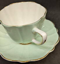 Load image into Gallery viewer, Vintage Old Royal Bone China Tea Cup &amp; Saucer - Soft Green
