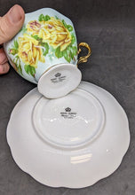 Load image into Gallery viewer, Vintage Royal Albert Bone China Tea Cup &amp; Saucer - Blue With Yellow Roses

