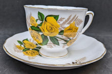 Load image into Gallery viewer, Vintage Royal Vale Bone China Tea Cup &amp; Saucer - Yellow Roses
