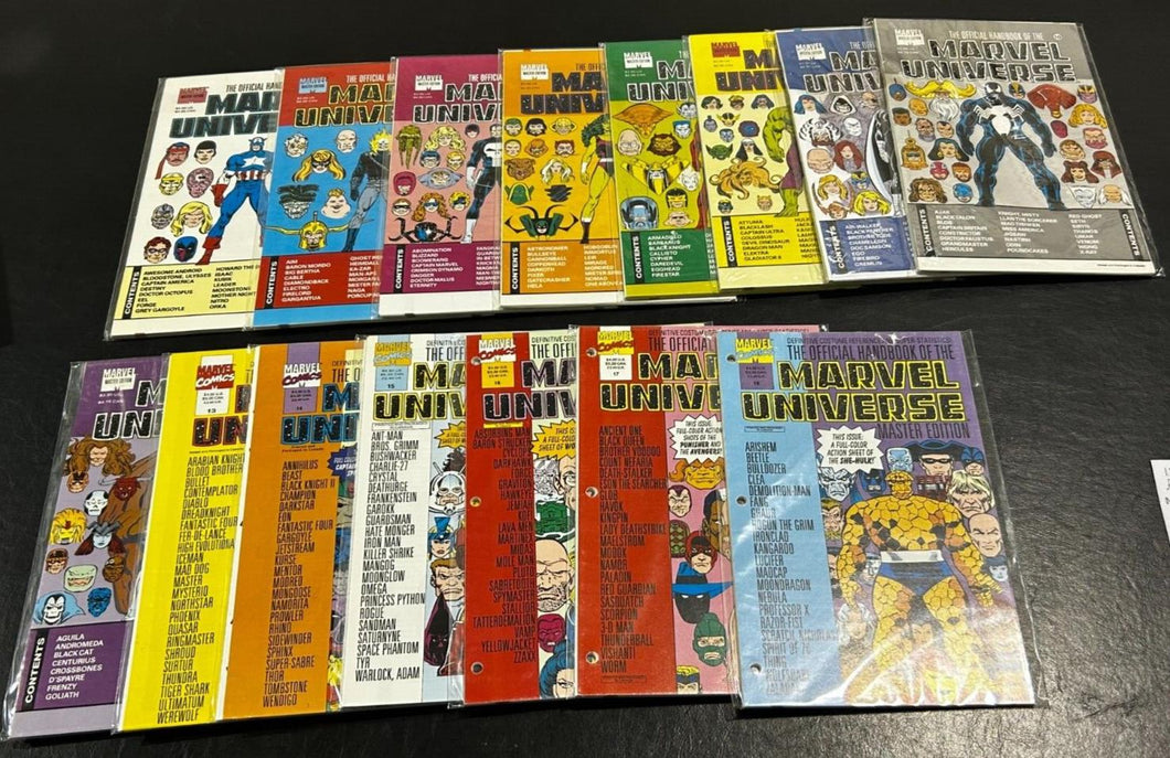 1992 Marvel Comics Official Handbook Marvel Universe Master Edition lot 15books