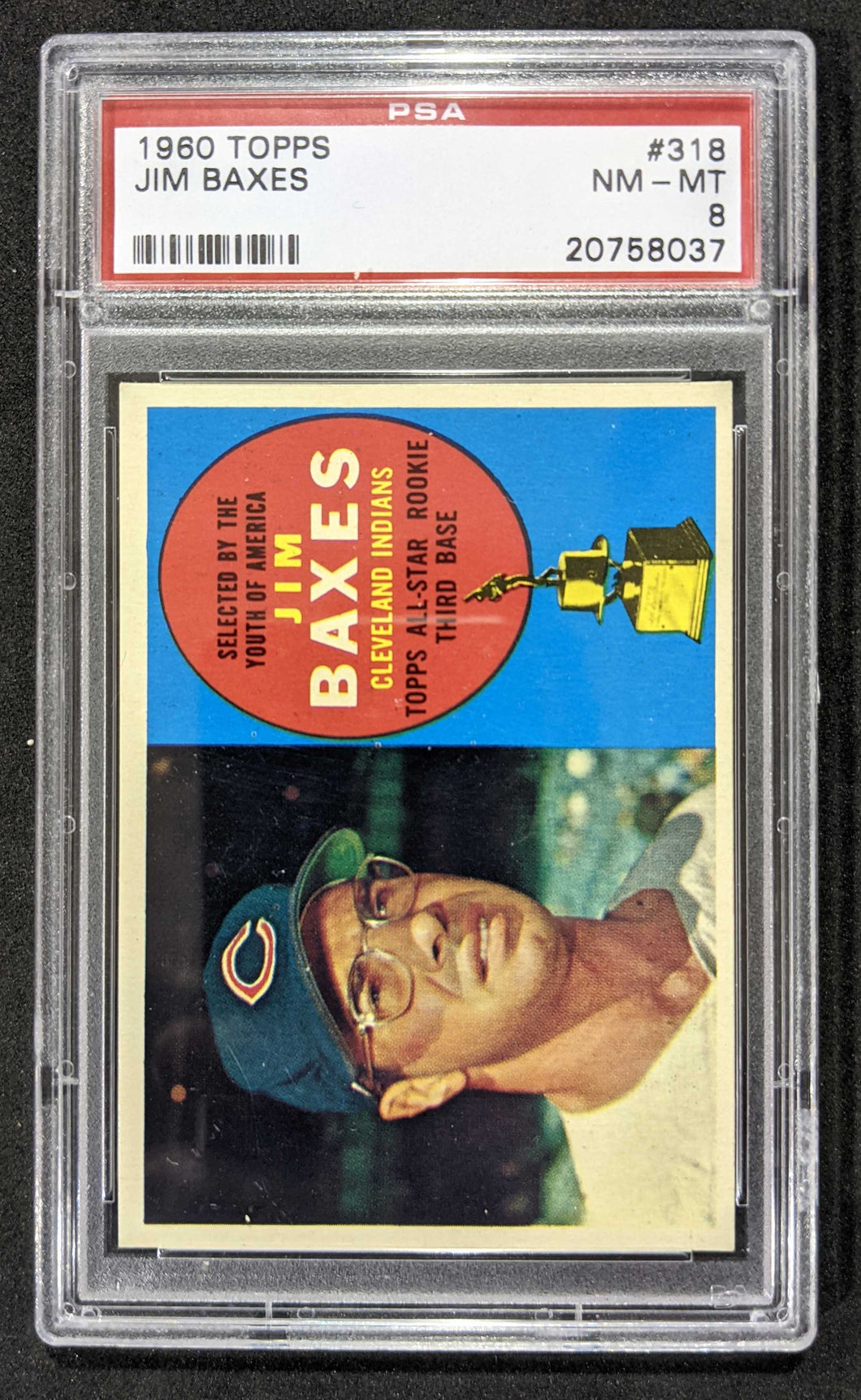1960 Topps Jim Baxes #318 PSA NM-MT 8