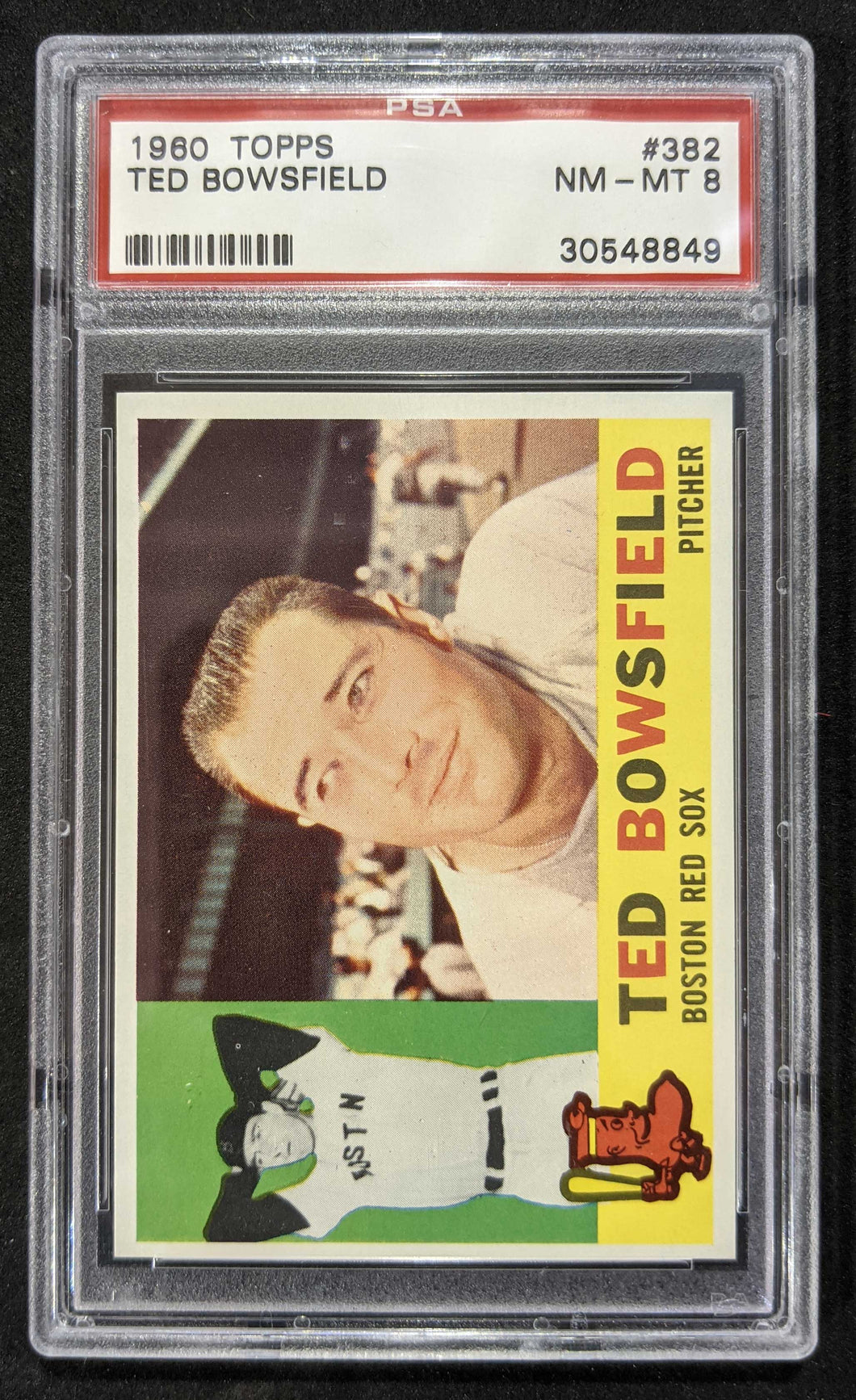 1960 Topps Ted Bowsfield #382 PSA NM-MT 8