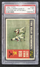 Load image into Gallery viewer, 1960 Topps World Series Game 6 Scrambling After Ball #390 PSA NM-MT 8
