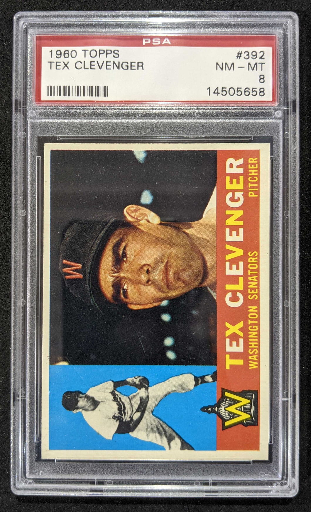 1960 Topps Tex Clevenger #392 PSA NM-MT 8