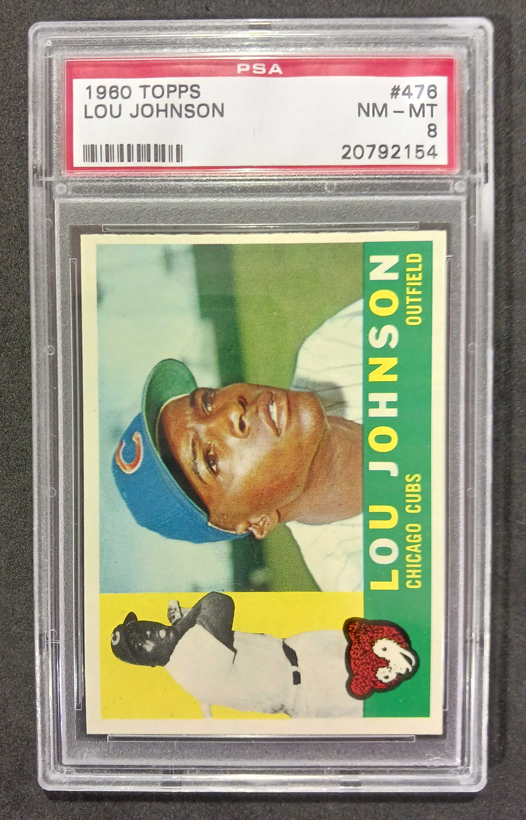 1960 Topps Lou Johnson #476 PSA NM-MT 8