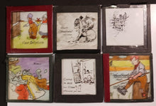 Load image into Gallery viewer, Lot of 7 Glass Pane Painted Artwork (3 1/2&quot; x 3 1/2&quot;)
