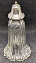 Load image into Gallery viewer, Vtg Pressed Glass Muffineer / Powdered Sugar Shaker - Silver Plate Topper
