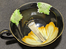 Load image into Gallery viewer, Princess China - Occupied Japan - Tea Cup &amp; Saucer - Black With Orange Flower
