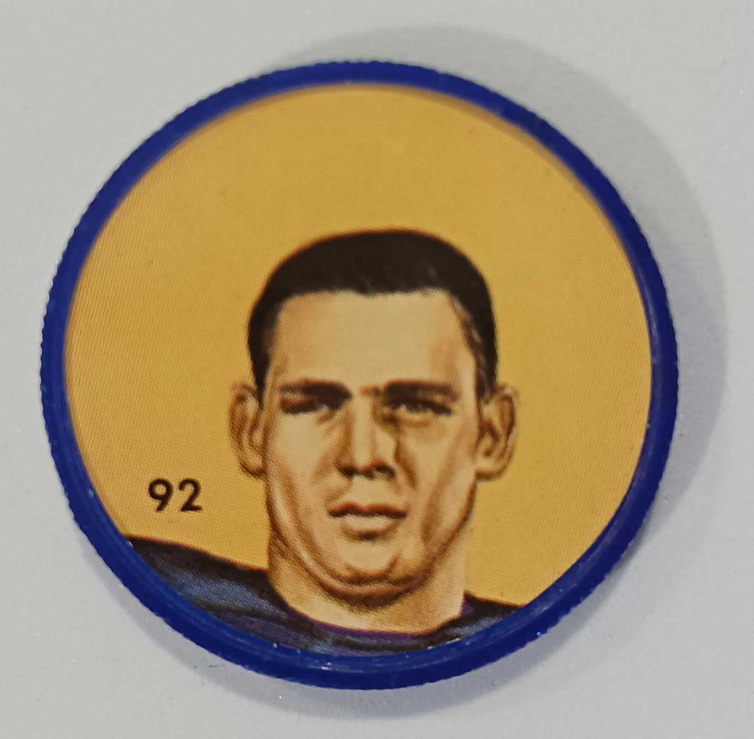 1963 Nalley's Potato Chips CFL Football Token Plastic Coin #92 Herb Gray