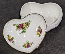 Load image into Gallery viewer, 1962 Royal Albert Old Country Roses Heart Shaped Trinket Box

