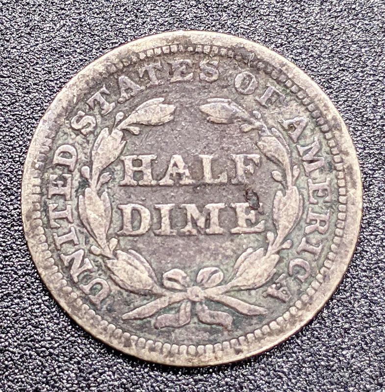 1853 United States (USA) Seated Liberty Half Dime Coin