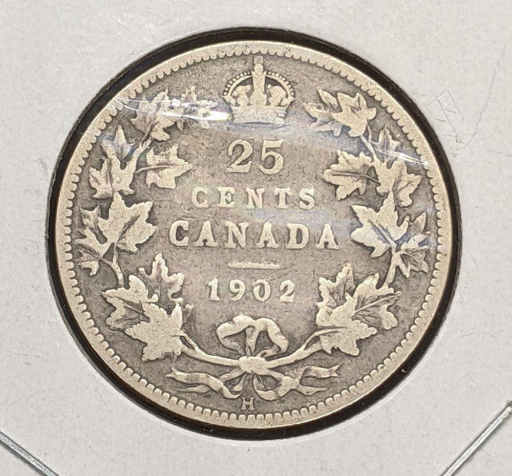 1902 -H Canada Sterling Silver 25-Cent Quarter Coin