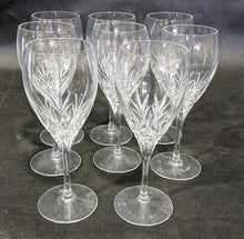 Load image into Gallery viewer, 8 Crystal Stemmed Wine Glasses - Unsigned - 7 3/4&quot;
