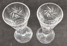 Load image into Gallery viewer, 2 Unsigned Vintage Crystal Sherry Glasses
